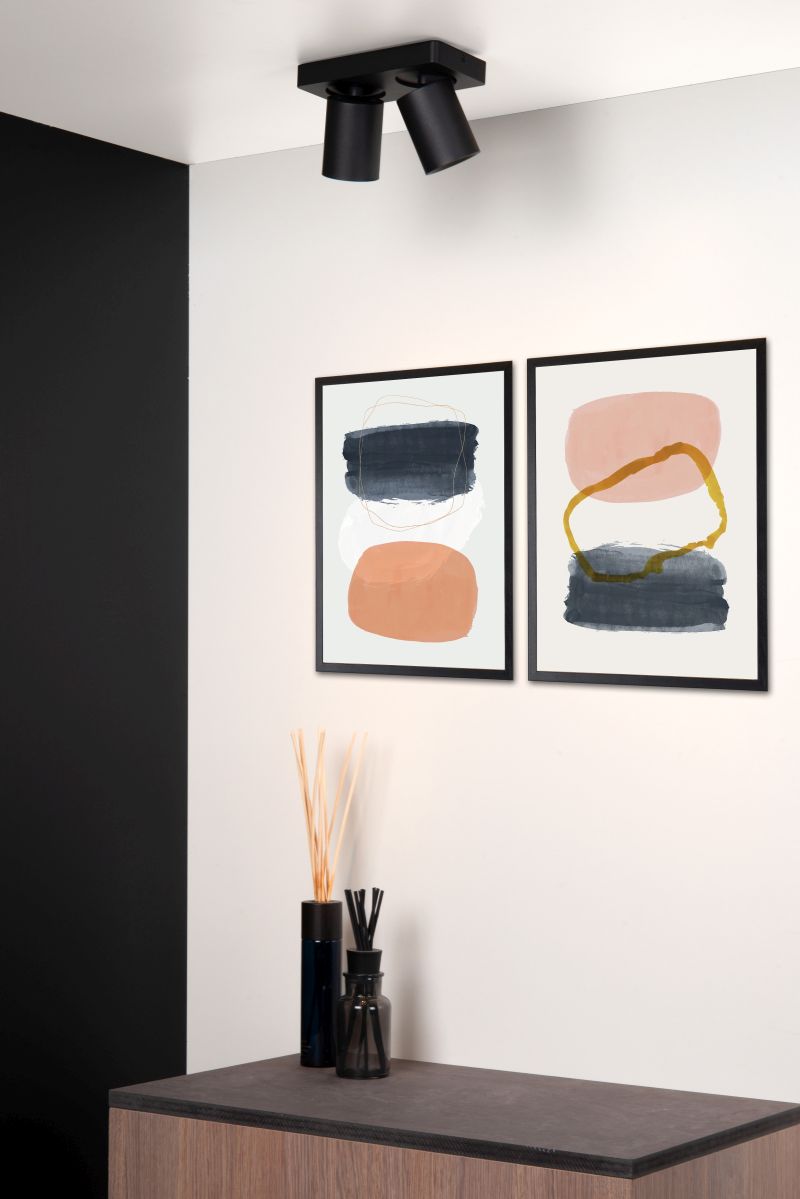 Lucide NIGEL - Stropné bodové svietidlo - LED stlmené až teplé - GU10 - 2x5W 2200K/3000K - čierne